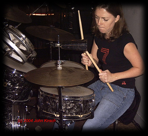 Mary Jane Seven 7's bad #$% chic drummer.  Athens Georgia based Female drummer Mary Jane Schwaub